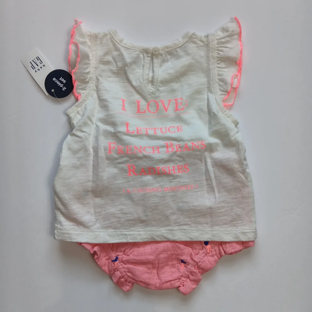 NWT Gap Baby Girl's Peter Rabbit  T Shirt Outfit Set Size 6-12 M